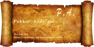 Pekker Alóma névjegykártya